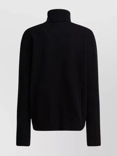 Givenchy Turtleneck Logo Wool-cashmere Sweater In Black