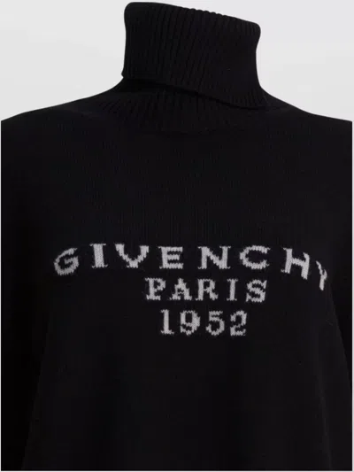 Givenchy Turtleneck Logo Wool-cashmere Sweater In Black