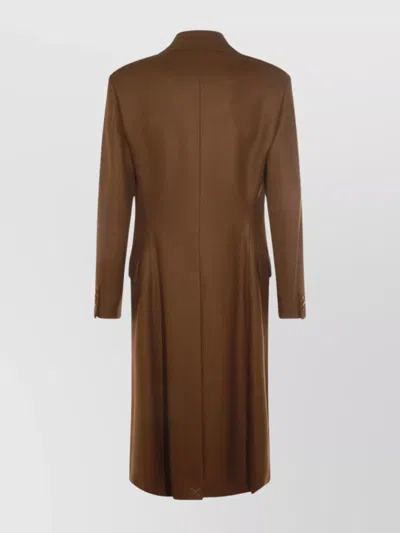 Vivienne Westwood Long Coat With Flap Pockets And Back Vent In Brown