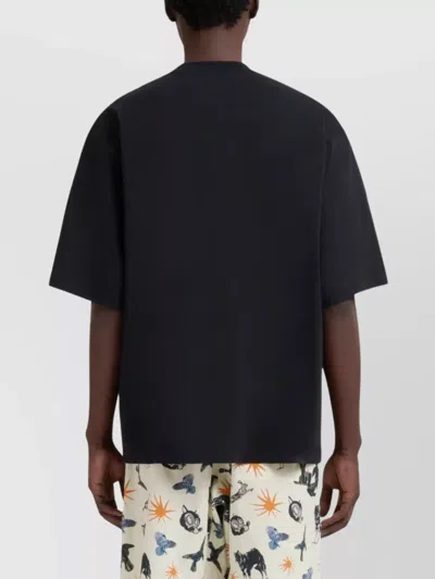Marni Cotton T Shirt With Logo Print In Black