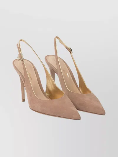 Gianvito Rossi 100mm Yves Slingback Suede Pumps In Pink