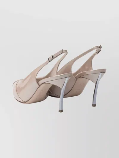 Casadei 80mm Samurai Blade Slingback Pumps In Metallic