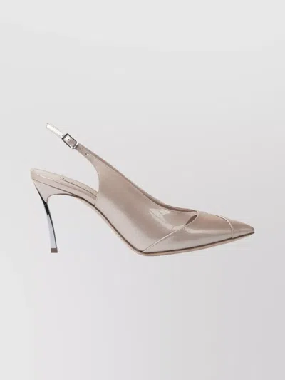 Casadei 80mm Samurai Blade Slingback Pumps In Metallic