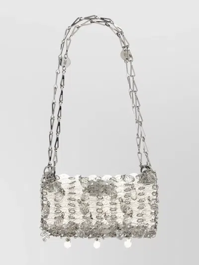 Rabanne Rectangular Shoulder Bag With Crystal And Chain