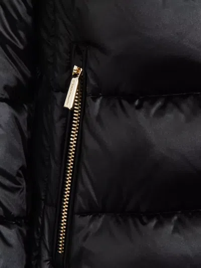 Moorer Long Quilted Down Jacket With High Collar In Black