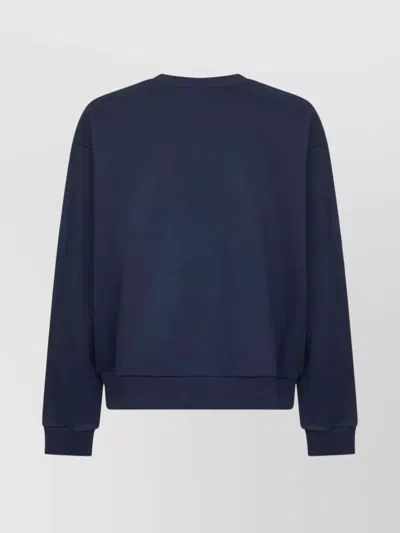 Marni Navy Logo Patch Sweatshirt In Blue