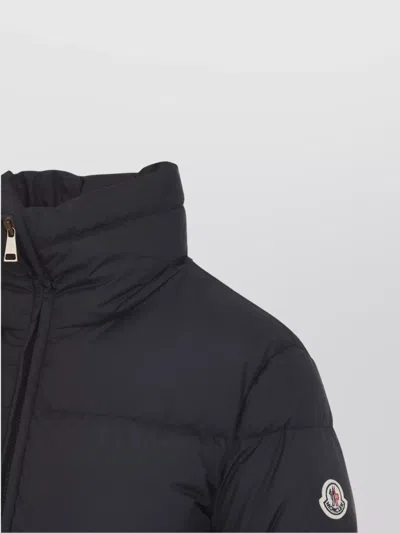 Moncler Puffer Jacket With High Collar And Cuffs In Blue