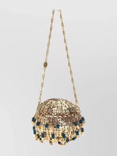 Rabanne Chain Strap Beaded Handbag 1969 Ball Pils In Gold