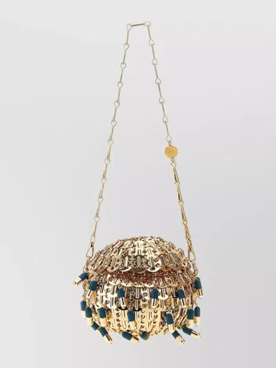 Rabanne Chain Strap Beaded Handbag 1969 Ball Pils In Gold