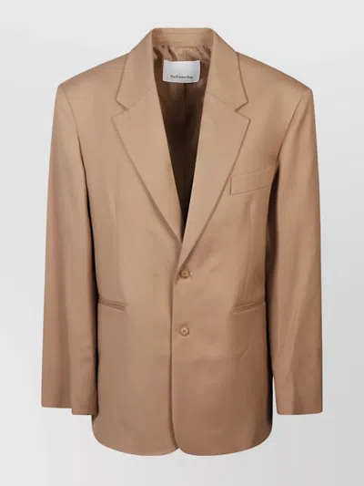 The Frankie Shop Wrap Blazer With Back Vent And Pockets In Brown