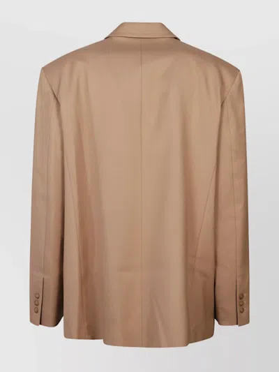 The Frankie Shop Wrap Blazer With Back Vent And Pockets In Brown