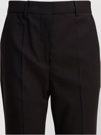 Sportmax Brown Flared Trousers In Stretch Wool In Black