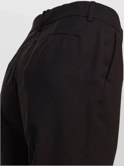 Sportmax Brown Flared Trousers In Stretch Wool In Black