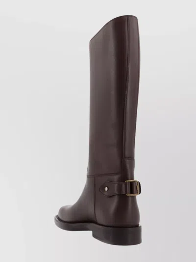 Burberry Cavalier Equestrian-knight Calf Leather Boots In Brown