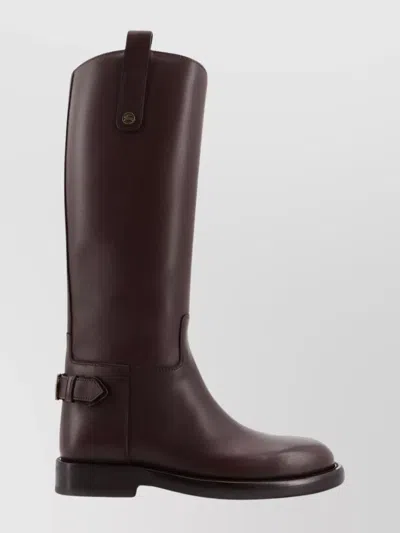 Burberry Cavalier Equestrian-knight Calf Leather Boots In Brown