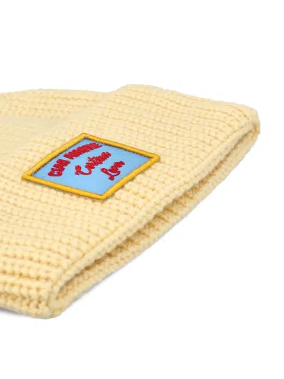 Giada Benincasa Ribbed Patch Beanie In Yellow
