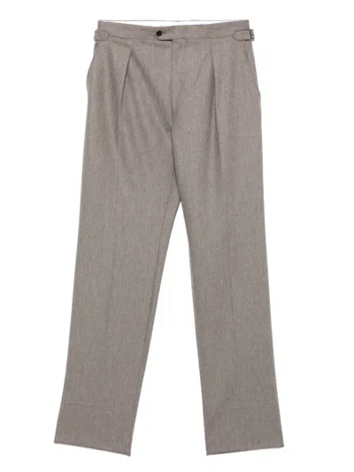 Fursac Virgin Wool Straight-leg Trousers In Gray