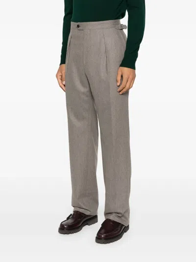 Fursac Virgin Wool Straight-leg Trousers In Gray
