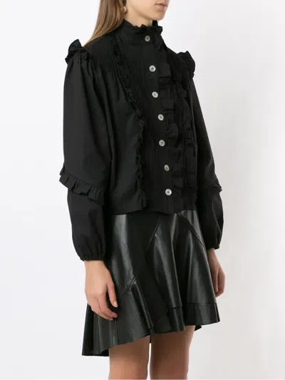 Olympiah Qora Ruffled Shirt In Black