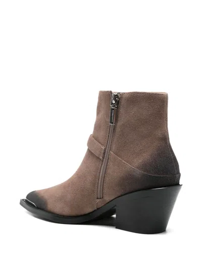 Coccinelle Buckle-fastening Pointed-toe Boots In Brown