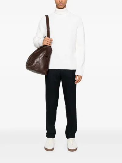 Fursac Wool Straight-leg Trousers In Blue