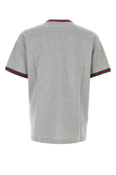 Gucci Cotton Jersey T-shirt With Embroidery In Gray