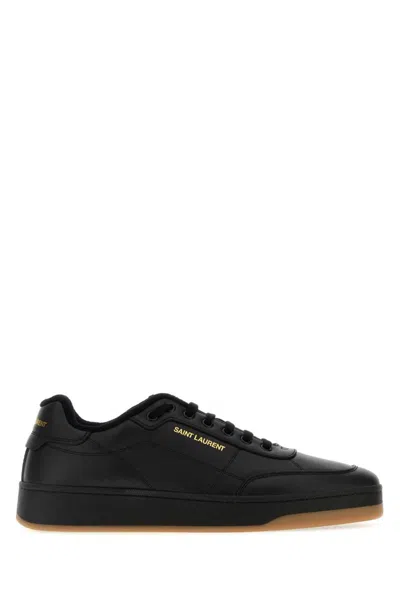 Saint Laurent Sole Contrast Reinforced Toe Cap Sneakers In Black