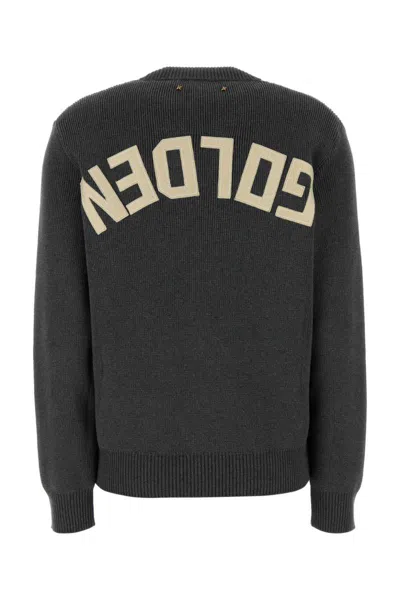 Golden Goose Deluxe Brand Charcoal Stretch Cotton Blend Dany Sweater In Gray