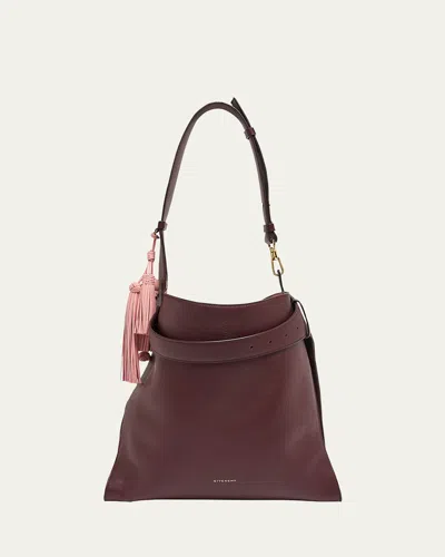 Givenchy Day Medium Hobo Bag In Smooth Leather In Burgundy