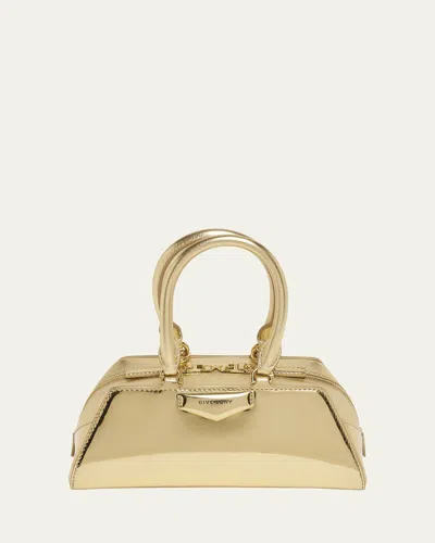 Givenchy Antigona Mini Top-handle Bag In Mirror Laminated Leather In Gold