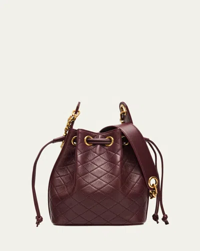Saint Laurent Cassandra Small Ysl Bucket Bag In Quilted Leather