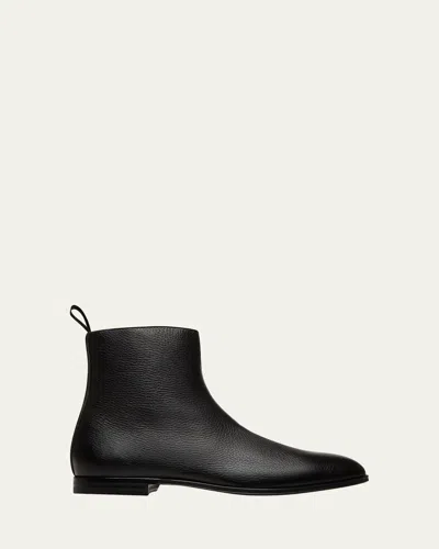 Bally Westminster Leather Zip Boots In Black