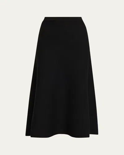 Zankov Zander Colorblock Mohair-blend Midi Skirt In Black