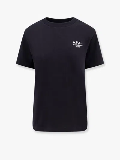 Apc A.p.c. Women Organic Cotton T-shirt With Logo Embroidery In Black