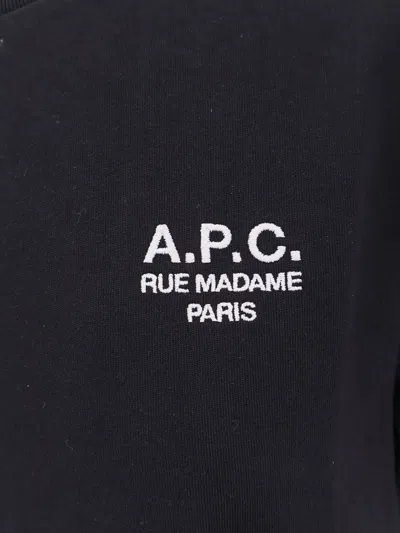 Apc A.p.c. Women Organic Cotton T-shirt With Logo Embroidery In Black
