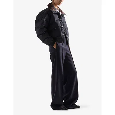 Prada Mens Black Compact Padded Shell-down And Cotton Jacket In Black