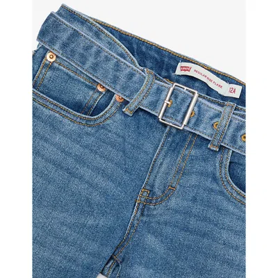 Levi's Blue Flared Belted Stretch-denim Blend Jeans 4- In Blue