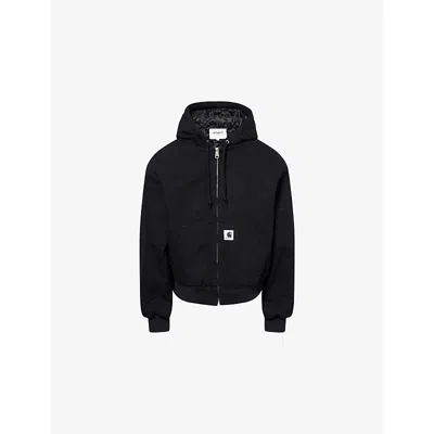 Carhartt Wide-fit Jacket In Dearborn Canvas With Quilted Lining In Black