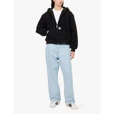 Carhartt Wide-fit Jacket In Dearborn Canvas With Quilted Lining In Black