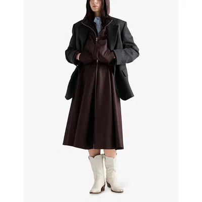 Prada Womens Brown Re Nylon Logo-embellished Woven Blouson Jacket In Multi