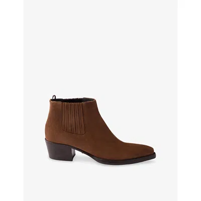 Prada Elastic-gusset Pointed-toe Boots In Brown