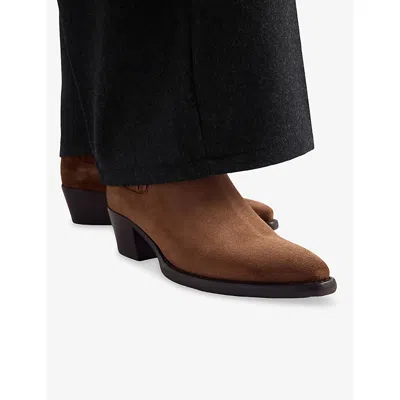 Prada Elastic-gusset Pointed-toe Boots In Brown