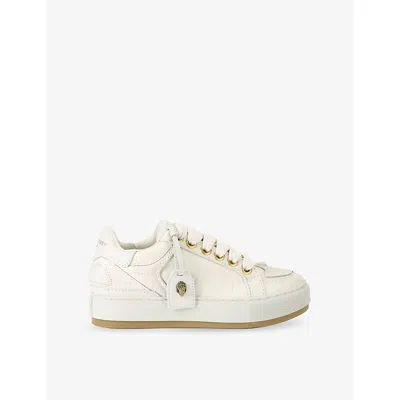 Kurt Geiger Southbank Tag Croc-pattern Sneakers In Brown