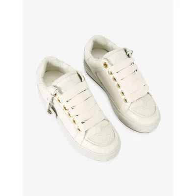 Kurt Geiger Southbank Tag Croc-pattern Sneakers In Brown