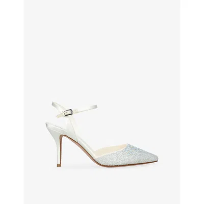 Gina Satin Embellished Karla Pumps 85 In White