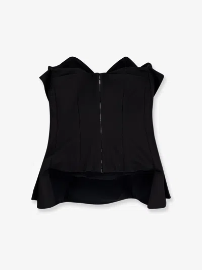 Alexander Mcqueen Strapless Bustier Top In Black