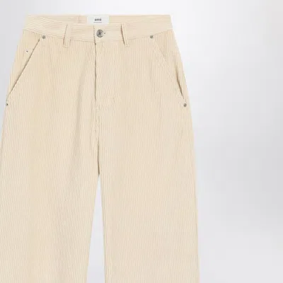 Ami Alexandre Mattiussi Denim Trousers With Belt Loops In Neutral