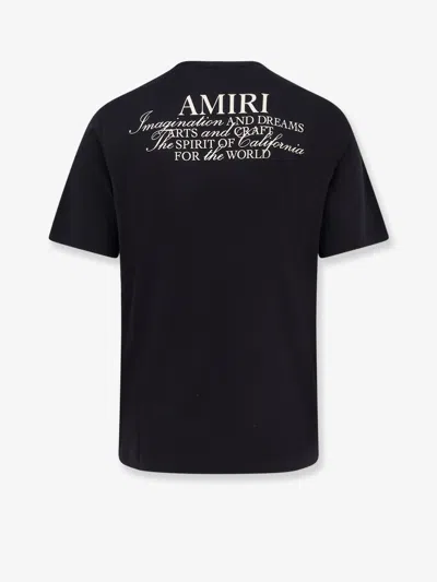 Amiri Black Crewneck T-shirt With Logo Patch On The Front And Maxi Logo Print On The Rear In Black