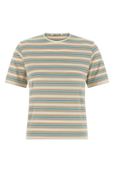 Auralee Gradient Stripe Cotton Tee In Multi