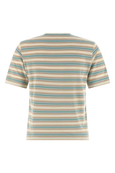 Auralee Gradient Stripe Cotton Tee In Multi
